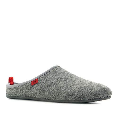 Andres Machado - Zapatillas de Estar por casa para Hombre y Mujer de Invierno - Dynamic- Slippers - para Unisex Adulto - Suela de Goma Vulcanizada Resistente y Antideslizante - Gris EU 41