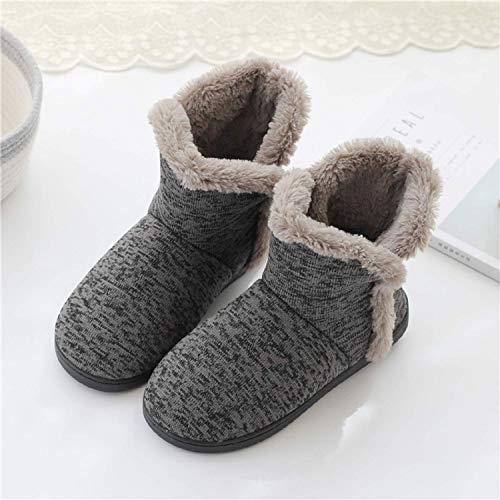 AONEGOLD Zapatillas casa para Unisexo Antideslizante Pantufla Invierno Suaves Peluche Caliente(Gris,41-42 EU)