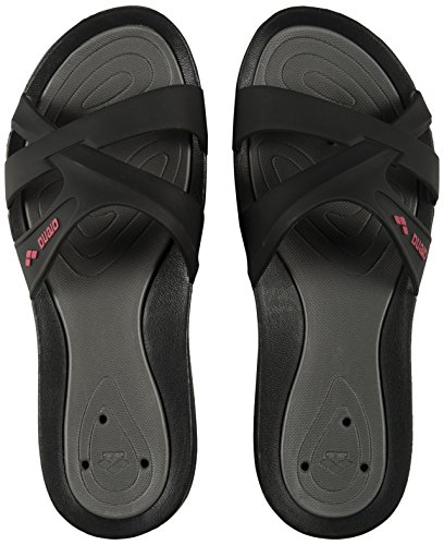 Arena Athena Hook - Zapatos de Playa y Piscina, Mujer, Negro (Black/Deep Grey 055), 39 EU