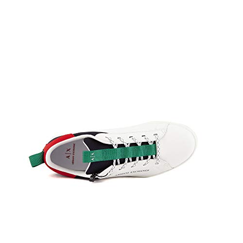 Armani Exchange Berlin Casual Low Top, Zapatillas Hombre, Opt White Multicolor, 44 EU