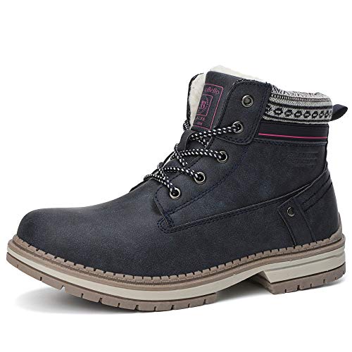 ARRIGO BELLO Botas Mujer Botines Zapatos Invierno Botas de Nieve Cálido Fur Forro Aire Libre Boots Urbano Fiesta Oficina Caminando Senderismo 36-41(39 EU,Azul)