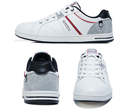 ARRIGO BELLO Zapatos Hombre Vestir Casual Deportivas Zapatillas Sneakers Caminar Correr Deportivas Gimnasio Moda cómodo Viajar Talla 41-46 (Blanco, Numeric_42)