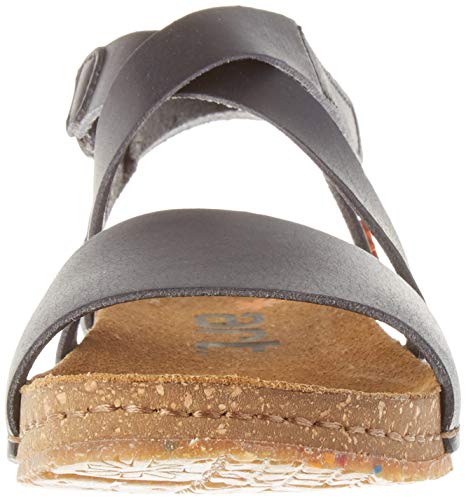 Art Creta, Sandalias con Punta Abierta Mujer, Negro (Black Black), 38 EU