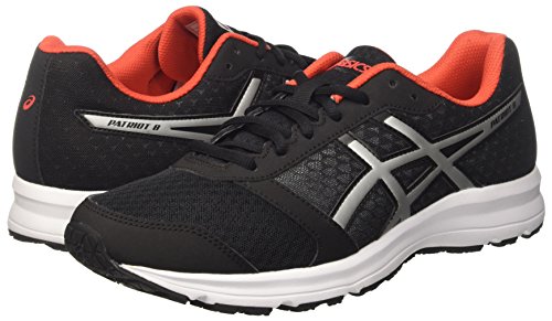 Asics Patriot 8, Zapatillas de running Hombre, Negro (Black/Lightning/Vermilion), 40.5 EU