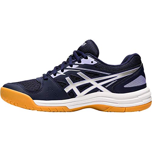 ASICS Upcourt 4, Zapatillas de vleibol Mujer, Peacoat Pure Silver, 40.5 EU