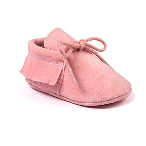 Auxma Moda Bebé niña Cuna borlas Vendaje Suave único Casual Zapatos niño Zapatillas (12cm 6-12 Meses, Rosa)