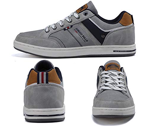 AX BOXING Sneakers Hombre Zapatos Casual Zapatillas Moda Ligero Deporte Gimnasio Running Tamaño 41-46 (Gris, Numeric_43)