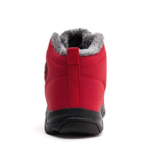 AZOOKEN Hombre Mujer Botas de Invierno Zapatillas Trekking Senderismo Impermeables Nieve Antideslizante Calientes Botines (6118-Red38)