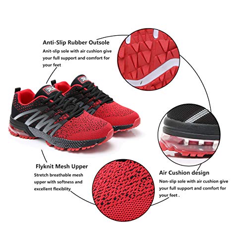 AZOOKEN Hombre Mujer Zapatillas de Gimnasia Running Zapatos Deportivos Aire Libre y Deporte Respirable Sneakers para(8995 Red38)