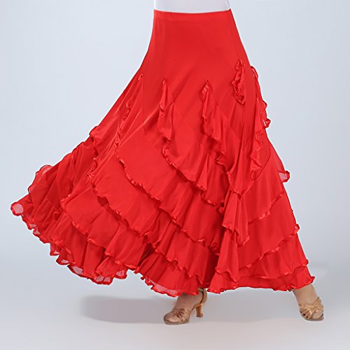 Baoblaze Vestido de Flamenca Ropa de Baile Accesorios de Mujer Falda de Tango - Negro, 920cm