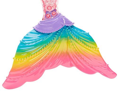 Barbie Dreamtopia, muñeca Sirena Luces de Arcoíris, regalo para niñas y niños 3-9 años (Mattel DHC40)