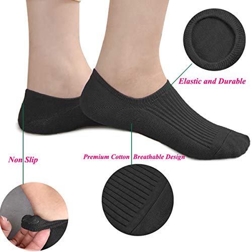 Bestele 6 Pares Calcetines Invisibles Hombre & Mujer, Algodón Transpirable Calcetines Cortos Elástco con Silicona Antideslizante Calcetín para Zapatos de Casuales (6*Colores de Helado, 34-40)