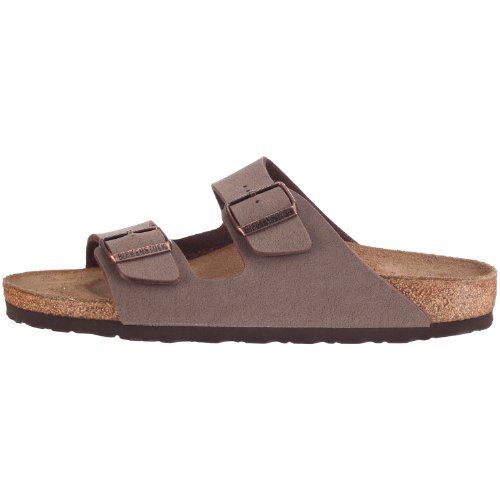 Birkenstock Arizona Birko-Flor Nubuck, Sandalias de Punta Descubierta Unisex Adulto, Marrón (Mocca Nubuk), 38 EU