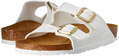 Birkenstock Classic Arizona Birko-Flor, Zuecos Mujer, Color Blanco Lacado, 38 EU