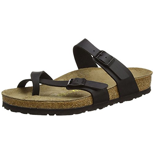 Birkenstock Mayari Birko-Flor, Sandalias de Dedo Mujer, Negro (Schwarz), 38 (normal)