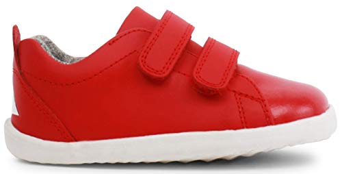 Bobux Step Up Grass Court Waterproof Trainer_Primeros Pasos - Un Casual de Piel, Cierre Velcro, Suela Flexible, Forro de algodón (Red, Numeric_19)