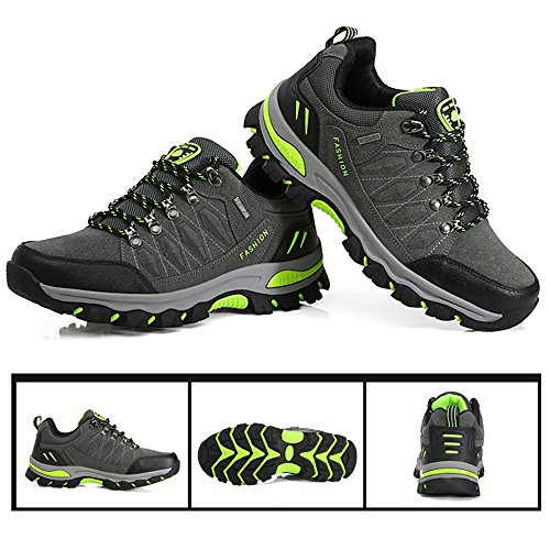 BOLOG Zapatos de Senderismo para Hombre Zapatos de Low Rise Trekking Ocio al Aire Libre y Deportes Zapatillas de Running Trekking de Escalada Zapatos de Montaña Mujer,Gris Oscuro,EU40