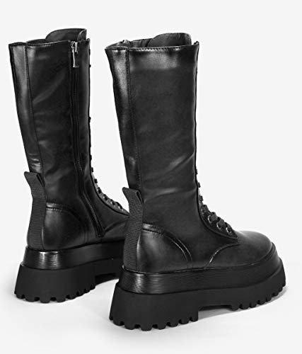 BOSANOVA Botas Altas Negras con Cordones Negro 37