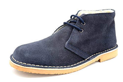 Bota Pisamierdas Unisex Piel Serraje con Borreguillo, Color Azul (46)