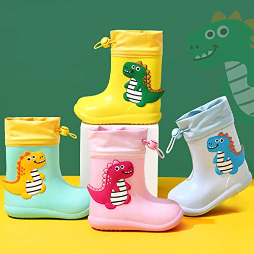 Botas de Agua Unisex Niños Niñas Luces Wellington Botas de Lluvia Impermeable y Antideslizante Rain boots verde EU 24/25