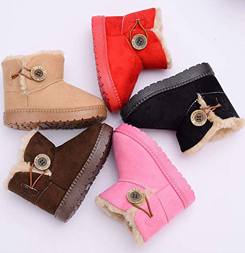 Botas de Nieve para niños niñas Zapatos Invierno 2019 Botines Cómodos Calzado Piel Forradas Calientes Planas Casual Boots Antideslizante para Bebe niña Niño