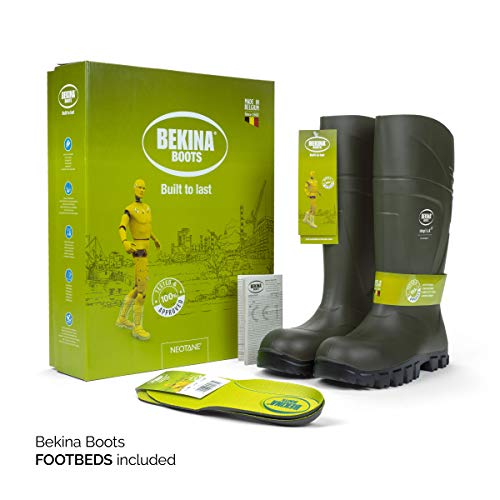 Botas de Seguridad y de Trabajo para Hombres y Mujeres Incl. Puntera de Acero, para Uso agrícola, garantizan una excelente adherencia, protección Aislante -30 Grados, Verde, EU 45