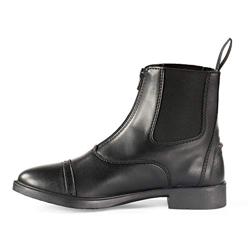 Botines de Montar para Mujer Horze Wexford de Cuero sintético con Cremallera en la Parte Delantera, Negros, Todas Las Tallas, Negro, 37