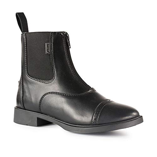 Botines de Montar para Mujer Horze Wexford de Cuero sintético con Cremallera en la Parte Delantera, Negros, Todas Las Tallas, Negro, 37