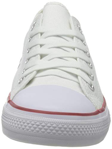 BRANDELIA Canvas de Lona Estilo Casual y Deportivo Zapatillas Unisex, Blanco, 41 EU