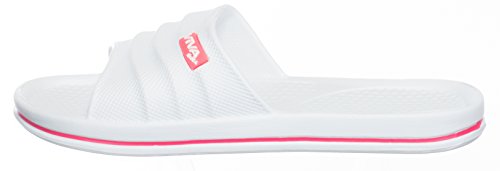 Brandsseller Chanclas de baño para mujer, unisex, con rayas laterales en la suela, color Blanco, talla 36 EU