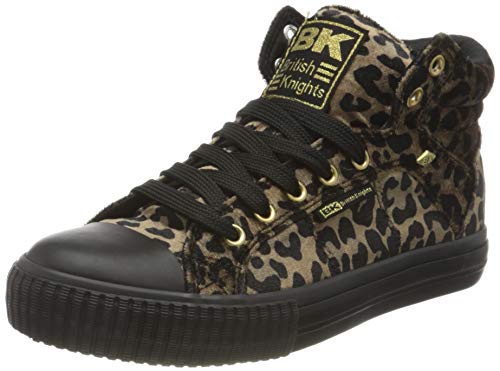 British Knights DEE, Zapatillas Mujer, Rost Leopard Gold Schwarz, 39 EU