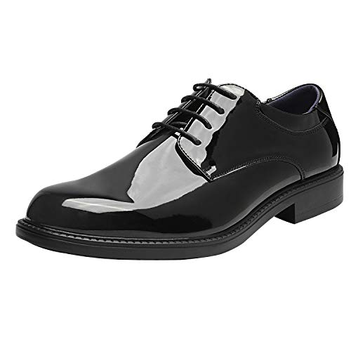 Bruno Marc Downing-02 Zapatos de Cordones Oxfords Vestir Clásico Formales Derby para Hombre Negro Charol 48 EU/14 US