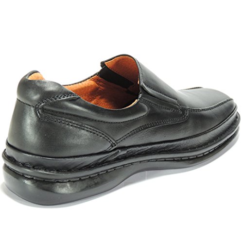 Cactus 4002G Mocasín Piel Hombre Confortable Cosido Estilo 24 Horas Camarero Antideslizante para Hombre Negro Talla 49