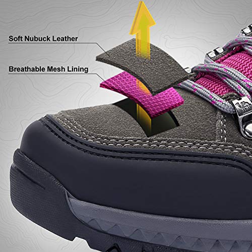 CAMEL CROWN Zapatos de Senderismo para Mujer Zapatillas de Escalada Calzado de Ante para Alpinismo, Zapatos de Excursionismo para Actividades al Aire Libre, Excursionismo