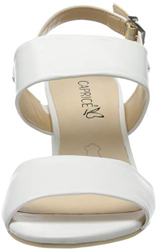 Caprice Edison, Sandalias de Talón Abierto Mujer, Blanco (White Nappa 102), 39 EU