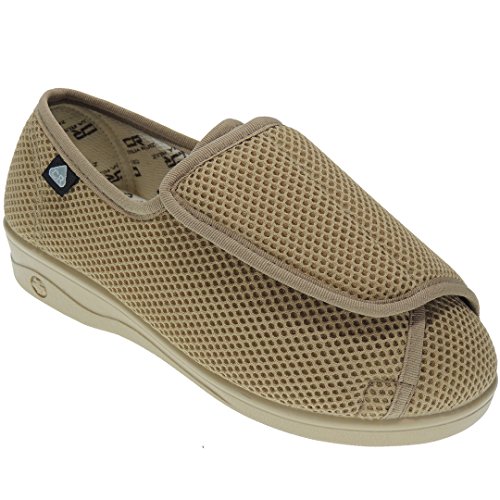 CELIARUIZ Patricia REJ. Zapatilla Ancho Especial Mujer Velcro con Tratamiento Antibacteriano Sanitized BEIG Talla 36