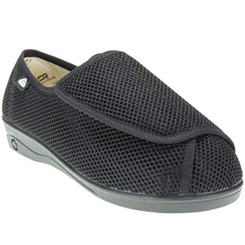 CELIARUIZ Patricia REJ. Zapatilla Ancho Especial Mujer Velcro con Tratamiento Antibacteriano Sanitized Negro Talla 38