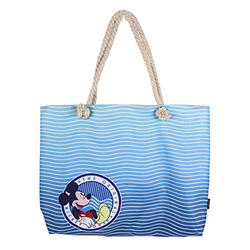 Cerdá Mickey Mouse, Bolso de Playa Mouse-100% Algodon Unisex niños, Azul, 52