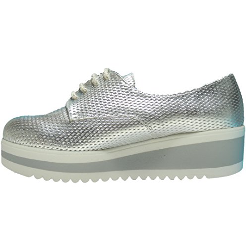 CHAMBY 6000 Zapato Casual Plataforma 5 Cm para Mujer Plata Talla 41