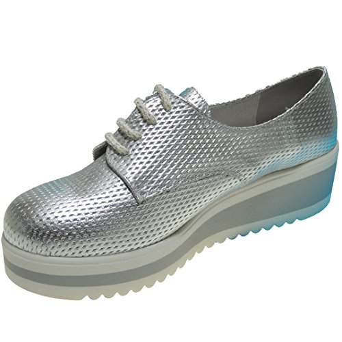 CHAMBY 6000 Zapato Casual Plataforma 5 Cm para Mujer Plata Talla 41