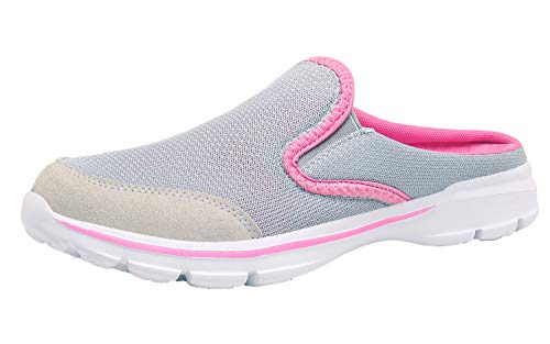 ChayChax Zapatillas de Estar por Casa para Mujer Hombre Zuecos Cómodos Suave Pantuflas de Interior Exterior Antideslizante Ligero Planos Zapatos de Casa, Gris, 38 EU