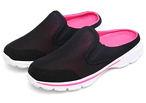 ChayChax Zapatillas de Estar por Casa para Mujer Hombre Zuecos Cómodos Suave Pantuflas de Interior Exterior Antideslizante Ligero Planos Zapatos de Casa, Negro, 41 EU