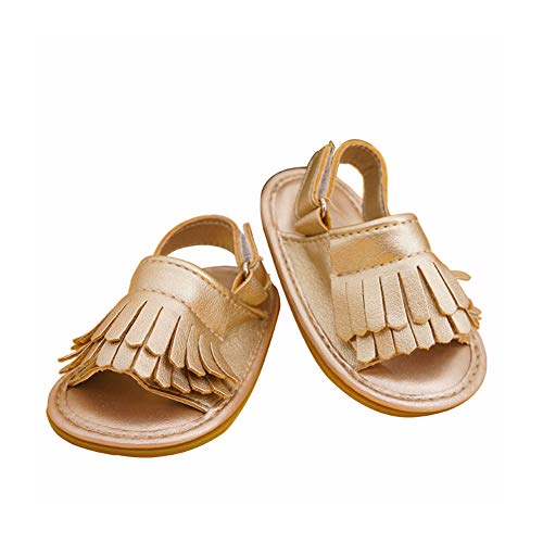 Chickwin Sandalias Niña Niños para Verano, Cómodo Zapatos Princesa Breathable Casual Encantador Floral Suela Blanda Goma Impermeable Antideslizante Calzado (EU20, Oro)