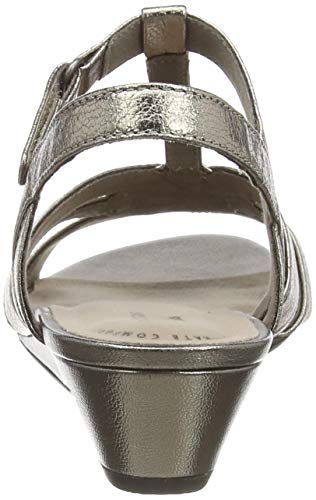 Clarks Abigail Daisy, Sandalias con Tira Vertical para Mujer, Plateado (Metallic Multi Metallic Multi), 41 EU