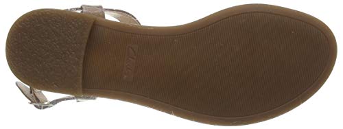 Clarks Bay Rosa, Sandalias con Tira Vertical Mujer, Marrón (Tan Combi Tan Combi), 40 EU