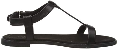 Clarks Bay Rosa, Sandalias con Tira Vertical Mujer, Negro (Black Combi Black Combi), 39 EU