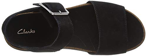 Clarks Botanic Strap, Sandalias de Talón Abierto para Mujer, Negro (Black SDE Black SDE), 39.5 EU