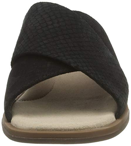 Clarks Declan Ivy, Sandalias Punta Cerrada Mujer, Negro (Black Nubuck Black Nubuck), 37 EU