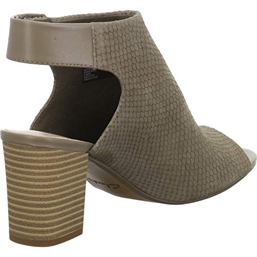 Clarks Deva Bell, Sandalias de Talón Abierto Mujer, Verde (Olive Nubuck Olive Nubuck), 37.5 EU