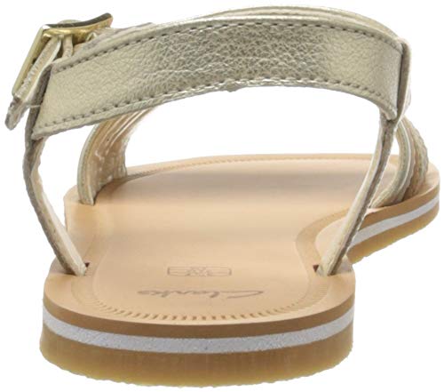 Clarks Finch Stride Y, Sandalias de Talón Abierto, Gris (Metallic Combi Metallic Combi), 36 EU